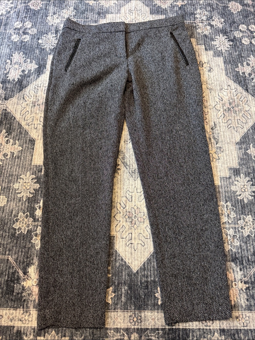 H&M Women’s Charcoal Gray Herringbone Dress Pants